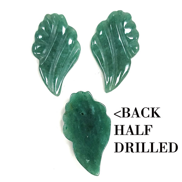 LEAF 20X35MM AVENTURINE (2PCS)